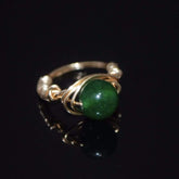 Handmade Emerald With Rose Gold Handcrafted Wire Ring - FashionByTeresa